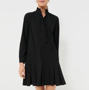 Tuckernuck New Crepe Tate Black Pleated Mini Dress Size Small